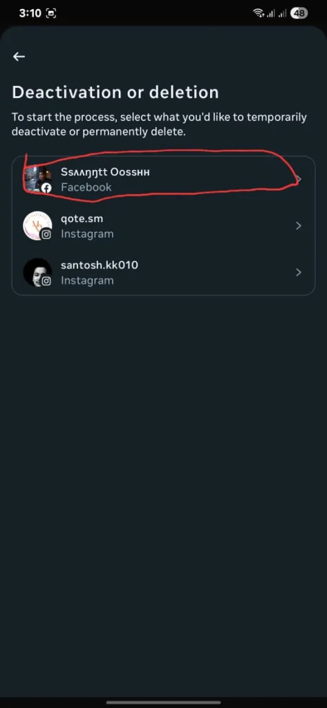 How to Delete Facebook Account: Your Step-by-Step Guide for a Clean Break 6 select you accound you wanna delete or deactivate