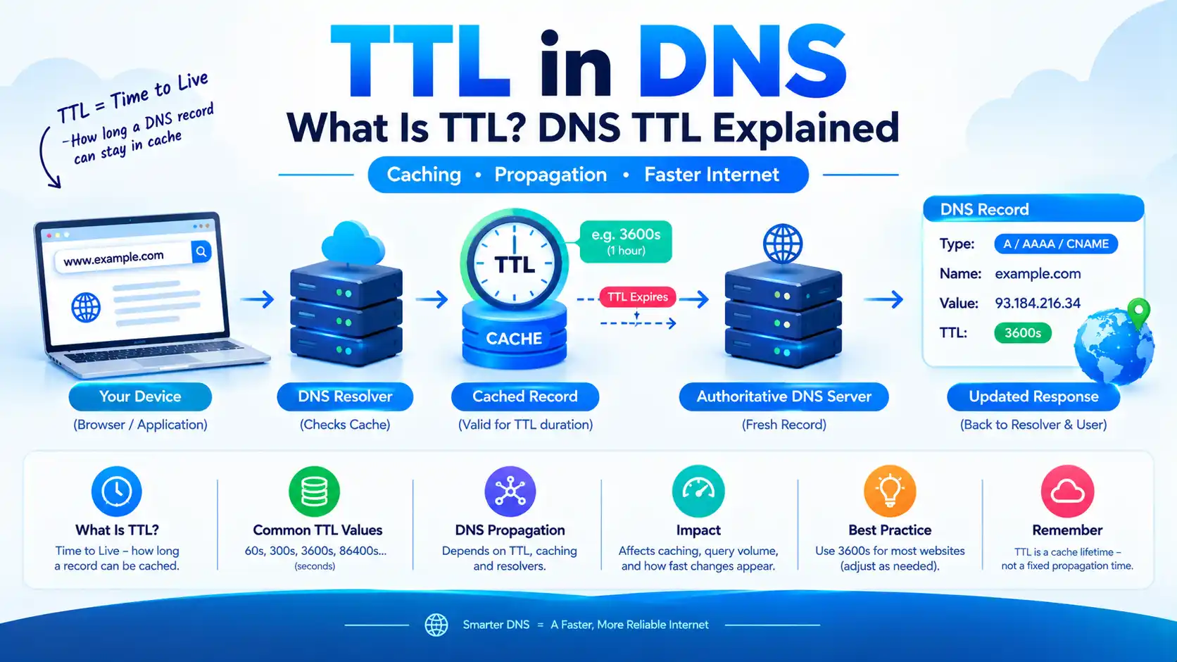 TTL in DNS explained with DNS caching and propagation